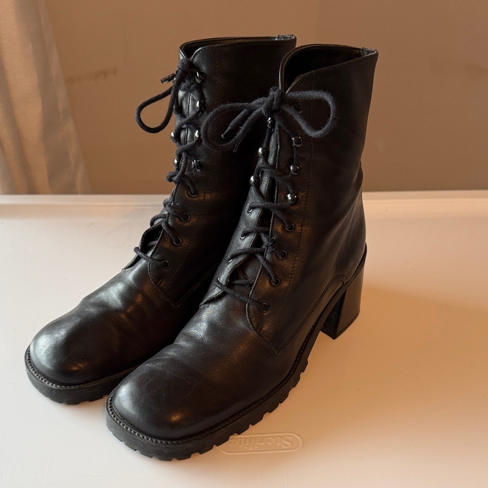 Nine West Black Lace-Up Boots